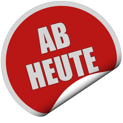 Sticker rot rund curl unten AB HEUTE