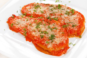 Aubergines with parmesan cheese