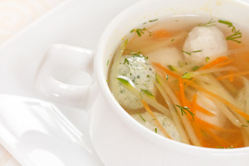 soup with meatballs