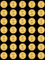 Fototapeta premium Gold coins with dollar sign