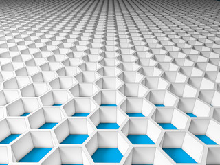 Abstract honeycomb hexagon light mesh grid