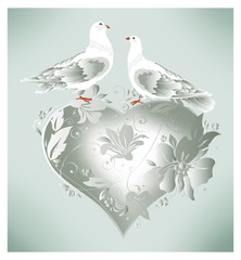 Wedding invitation, dove