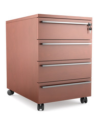 office wooden chest of drawers isolated on white background