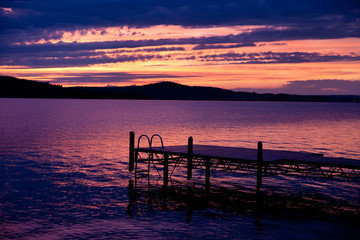 Sunset over lake