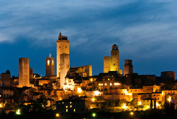 San Gimignano in the twilight