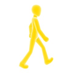 yellow person walking right