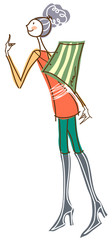 side view of woman standing