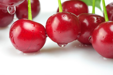 Cherries isolated on a white background