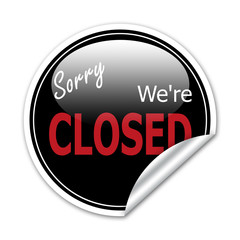 Pegatina CLOSED con reborde