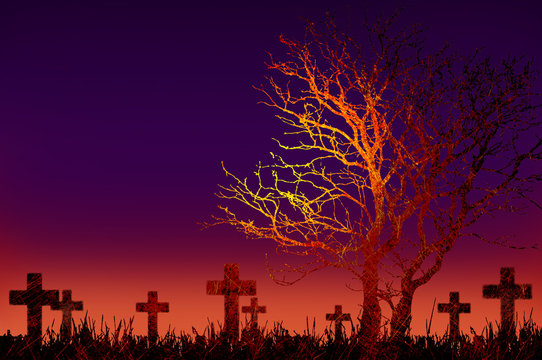 Grunge textured Halloween night background