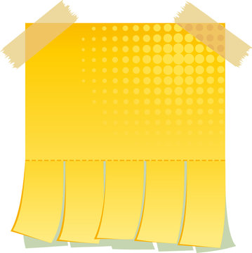 Yellow blank advertisement with cut slips