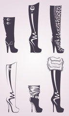 Silhouette of fashion footwear