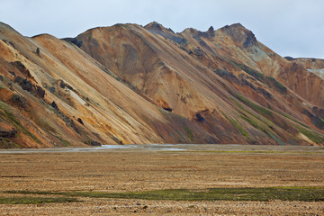 Multicolored rhyolite mountains in Landmannalaugar