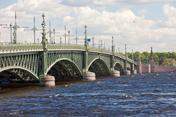 Fototapeta na wymiar St. petersburg. Troitskyi Bridge over Neva..