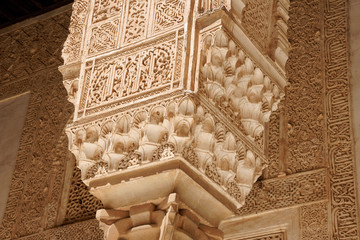 Arabic carvings in the Alhambra of Granada