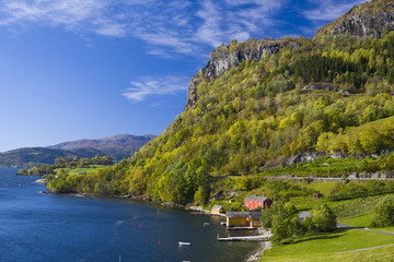 Obraz premium landscape by Haldanger fjord, Norway