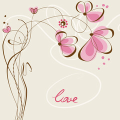 Carte florale d& 39 amour