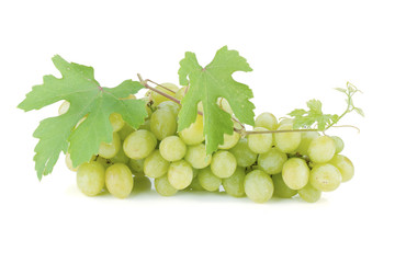 White grapes with leaves