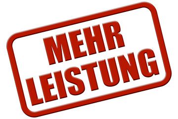 Stempel rot rel MEHR LEISTUNG