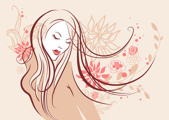 Beautiful floral girl