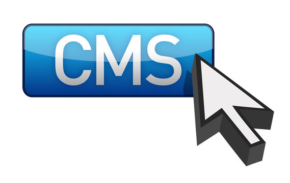 CMS Blue Cursor And  Button Illustration