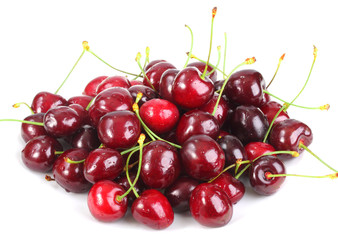 Obraz na płótnie Canvas Heap of a dark-red sweet-cherry