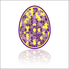 Jigsaw puzzle Easter egg yellow, purple