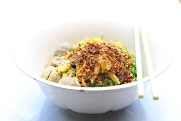 Green noodle with Thai spices