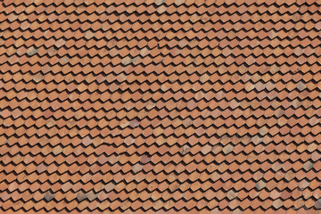 Close up on a roof made of hexagonal tiles