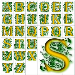 ABC Alphabet background regal orange design