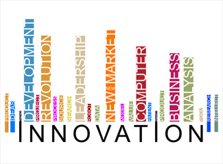 colorful INNOVATION text bar-code, vector