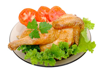 Grilled chicken with fresh vegetables