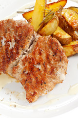 grilled steak with potatoes