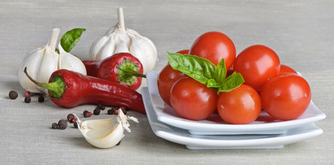 Tomatoes,peppers and garlic