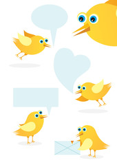 Speech bubble with cute bird