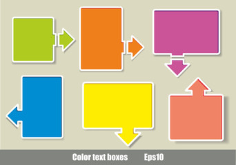 Multi-colored realistic stickers with a place for the text.