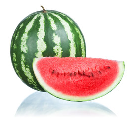 Watermelon and Slice isolated  on a white background