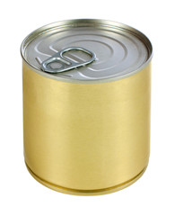 Metal can isolated over white with clipping path