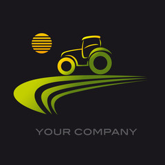 Obraz premium logo tracteur, tracteur, agriculteur