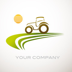 Naklejka premium logo tracteur, tracteur, agriculteur