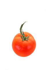 Single Red Tomato on White Vertical