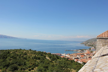 Fototapeta premium Blick auf Senj und Kvarner Bucht von Nehaj