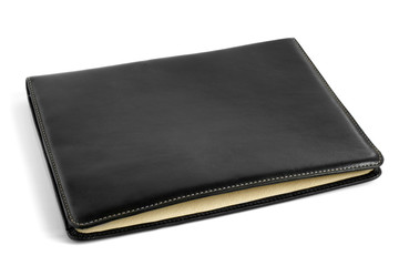 Black leather tablet computer bag