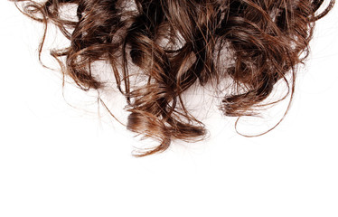 Closeup of curly beautiful human hair