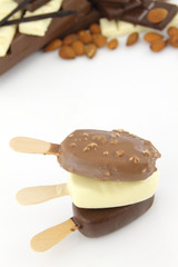 Set of various ice creams