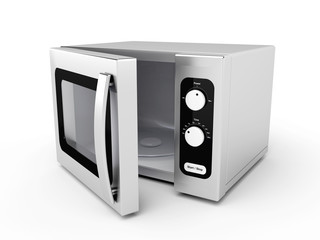 Silver microwave oven