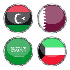 Flag of libya, qatar, saudi arabia and kuwait