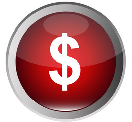 Red Glossy vector Button-US Dollar