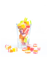small dry jelly with sugar in glass