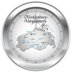 Mecklenburg-Vorpommern Kompass chrom in SVG